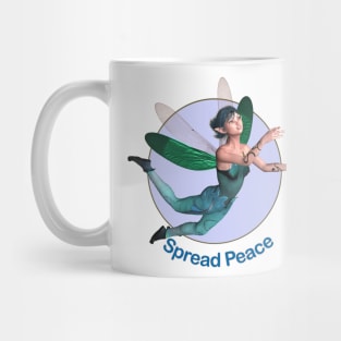 spread peace elf fairy faerie dragonfly wings flying Mug